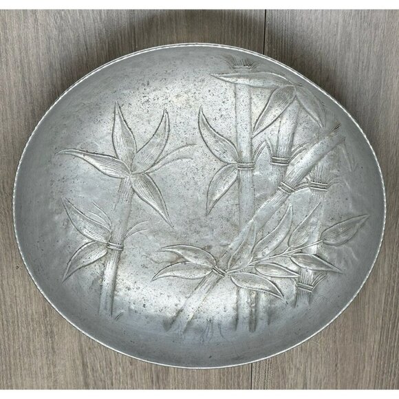 Everlast Other - Vintage Everlast Hand-Forged Aluminum Bowl Bali Bamboo Motif B57 Round Silver